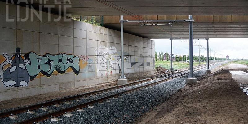 36m. Zwolle 30 juli 2017: bovenleiding onder N331 (foto Kasper Haar)